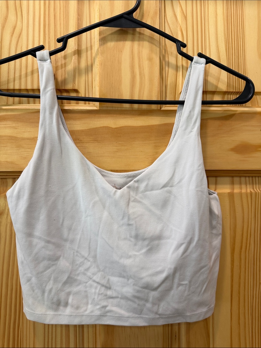 Women’s Light Gray Sleeveless V‑Neck Crop Top